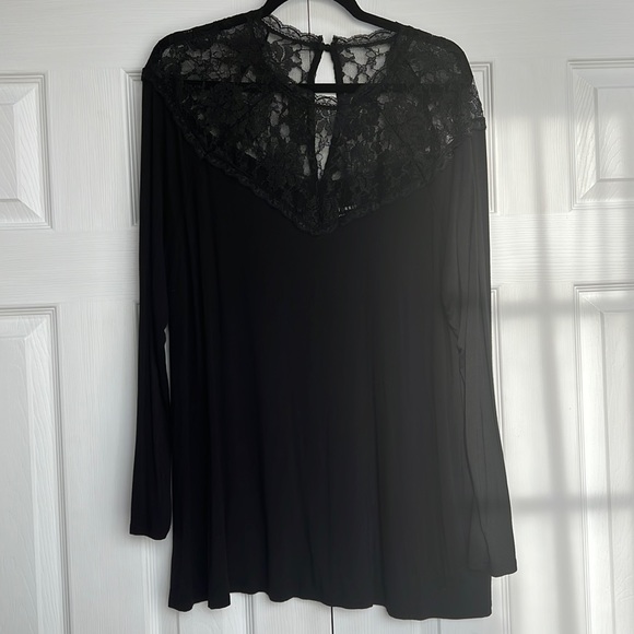 Torrid Black Lace Soft Knit Long Sleeve Top - Picture 2 of 5